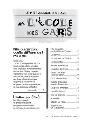 cover image of Le p'tit journal des gars de l'école des gars, Volume 1, No 3